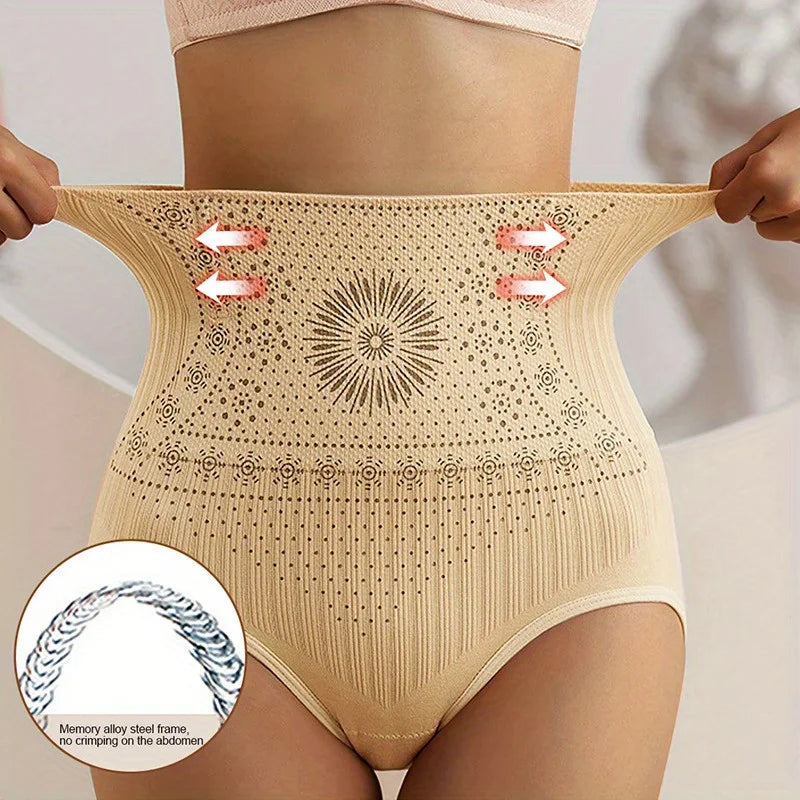 Women's high-waisted tummy control briefs, offering seamless comfort & a smooth, invisible body shape.