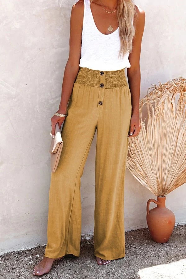 Elegant high-waisted tailored trousers for women, featuring a comfortable fit & versatile design.