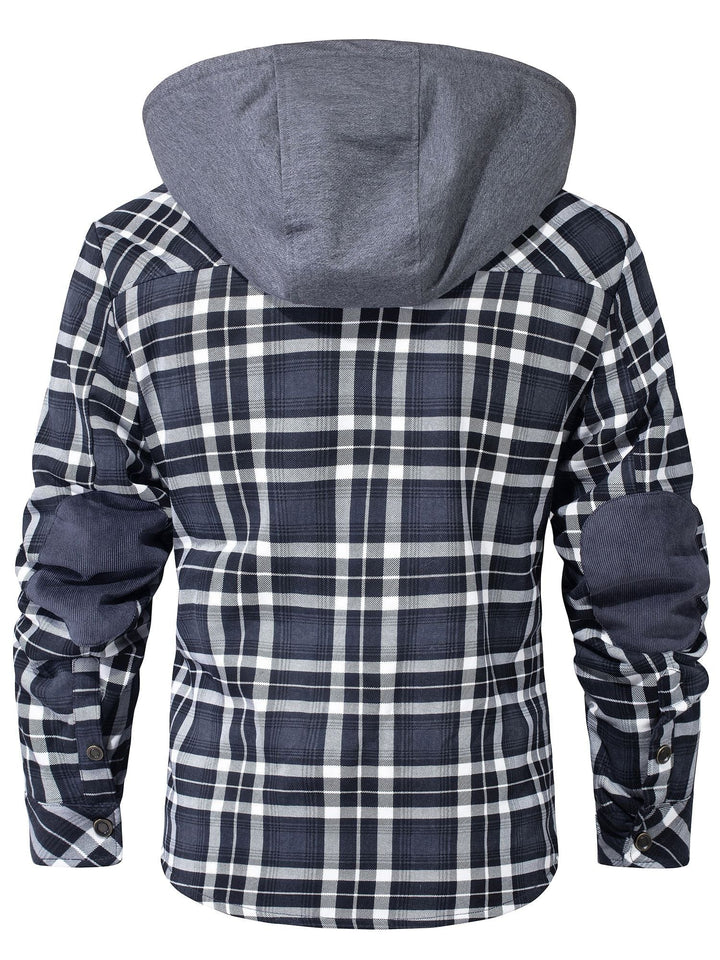 Inside view of the women's flannel jacket, highlighting the extensive faux fur lining for warmth