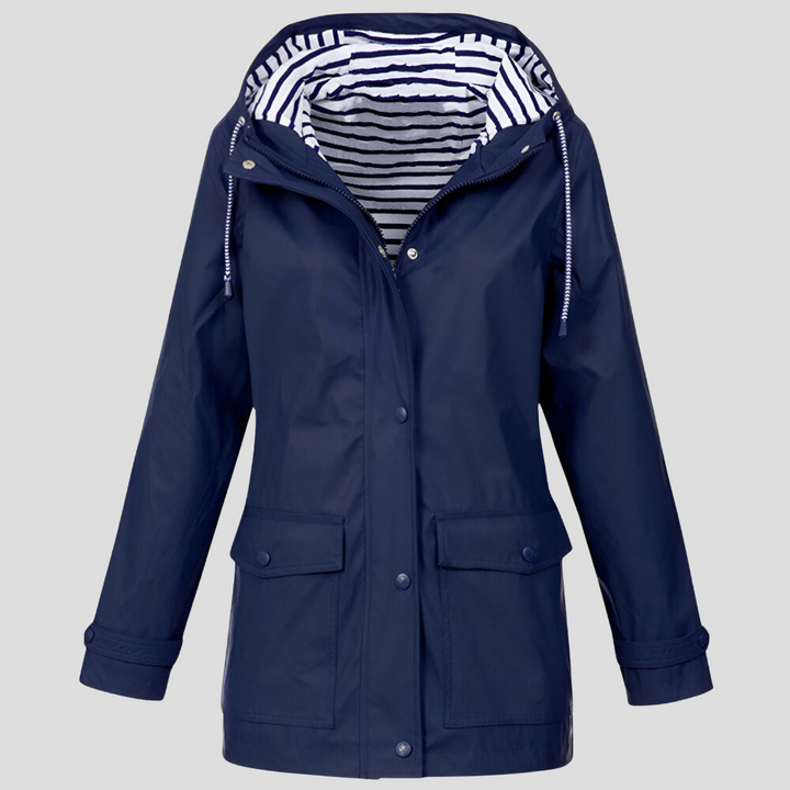 Versatile women's waterproof hooded jacket. Perfect lightweight rain protection for everyday outdoor wear.