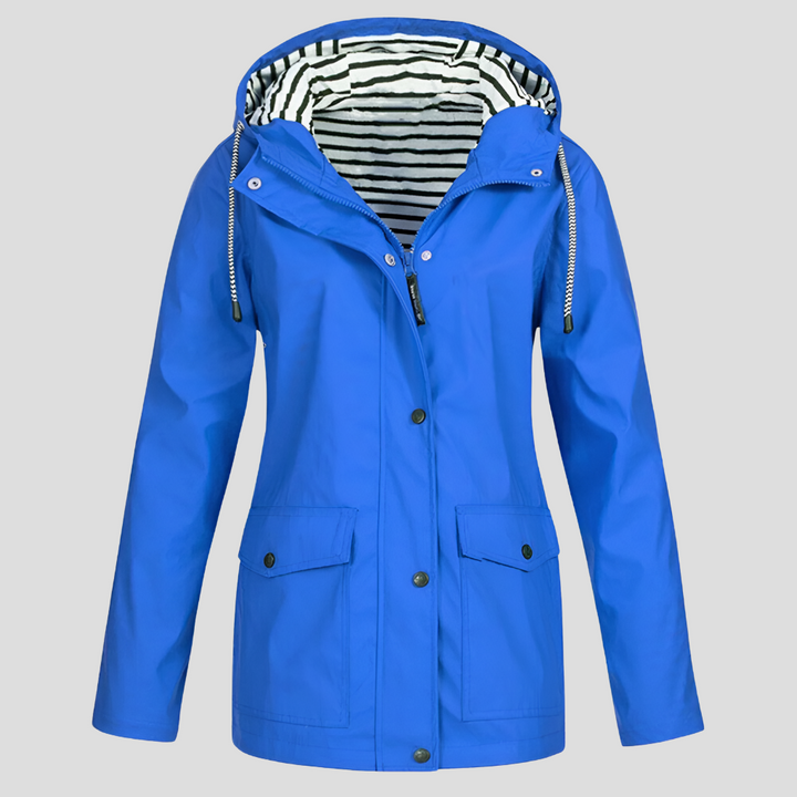 Women's lightweight hooded waterproof jacket, great for outdoor adventures or casual everyday fall & spring wear.