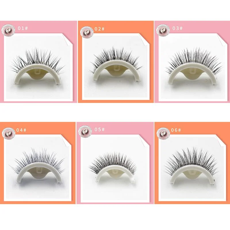 Natural-look self-adhesive false eyelashes for women. No glue needed, quick and easy application for instant beauty.
