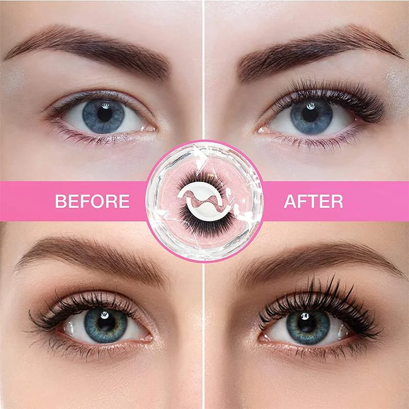 Quick & stunning: Women's instant self-adhesive false lashes. No glue needed, easy application for beautiful eyes.