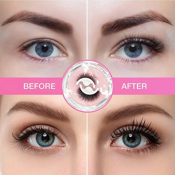 Quick & stunning: Women's instant self-adhesive false lashes. No glue needed, easy application for beautiful eyes.