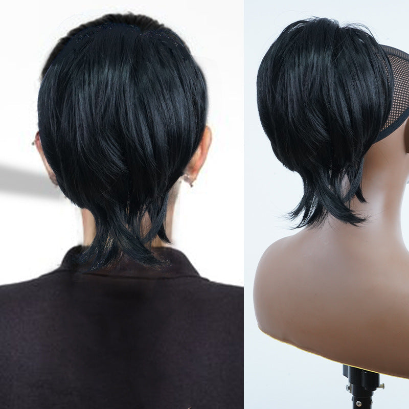 Heat-resistant synthetic hair extension for women's ponytails, providing instant volume & versatile styling.