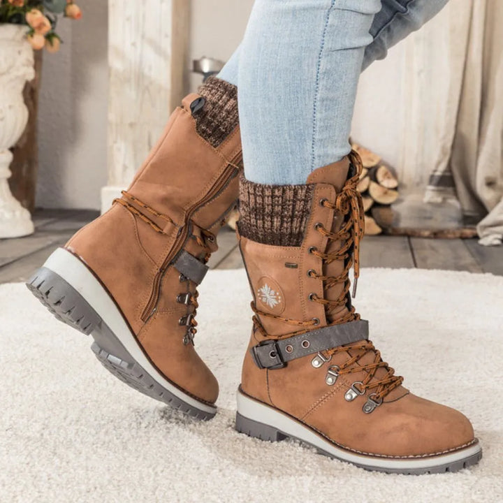 Women's insulated boots, waterproof, perfect for winter adventures, grey color