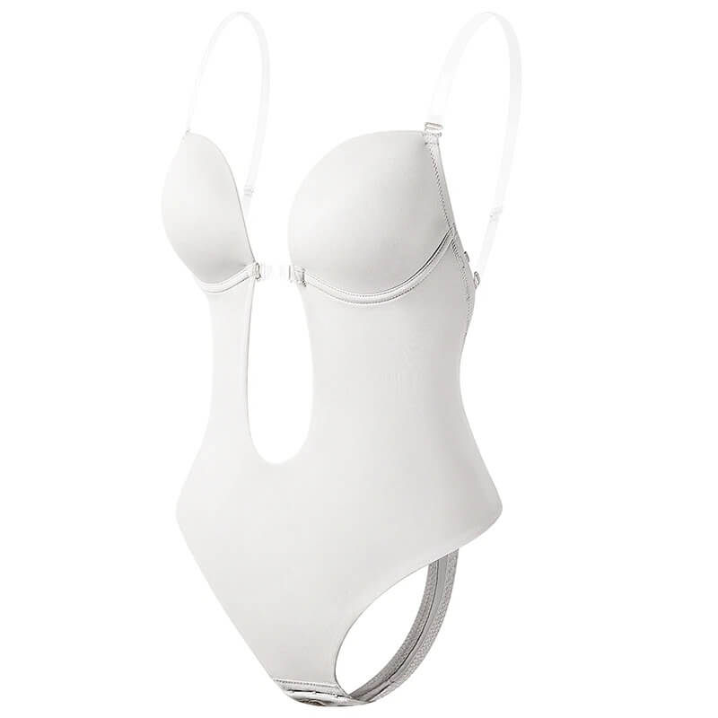 Sleek backless bodysuit shaper for women, an invisible foundation garment for modern smooth contours.