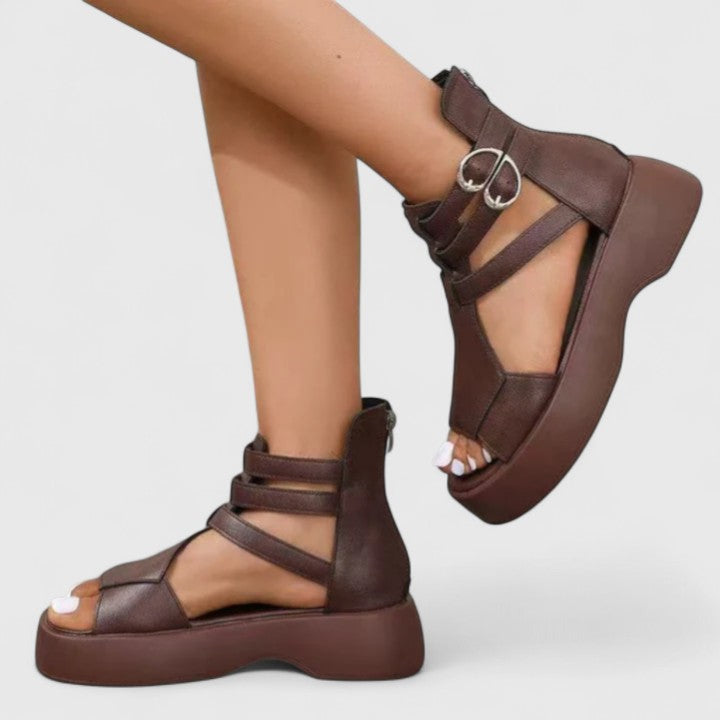 Ivana women's orthopedic platform sandals with multi-straps, designed for ultimate comfort & posture support.