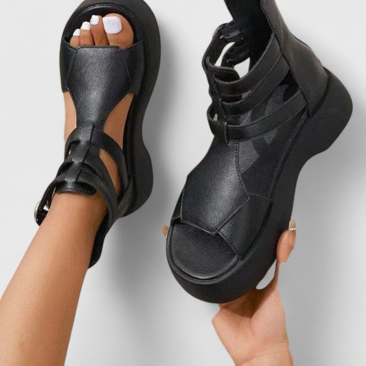 Casual Ivana multi-strap women's platform sandals, providing orthopedic comfort & stylish summer support.