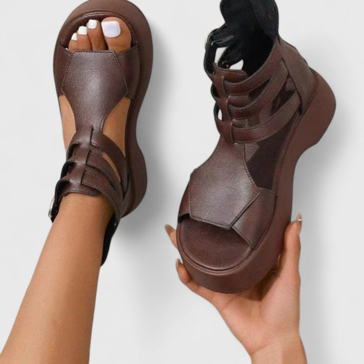 Ivana multi-strap women's platform sandals, orthopedic design for comfort, support, and chic summer style.