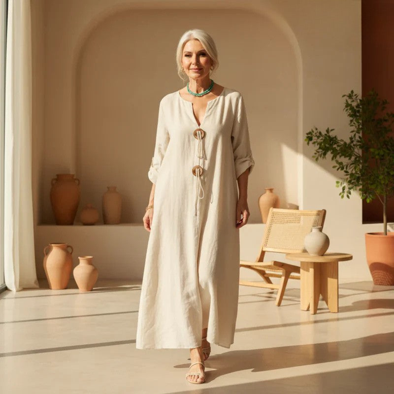 Women's Kharen Tunic Dress. Effortlessly stylish & comfortable long-sleeve dress for everyday wear. Relaxed fit.