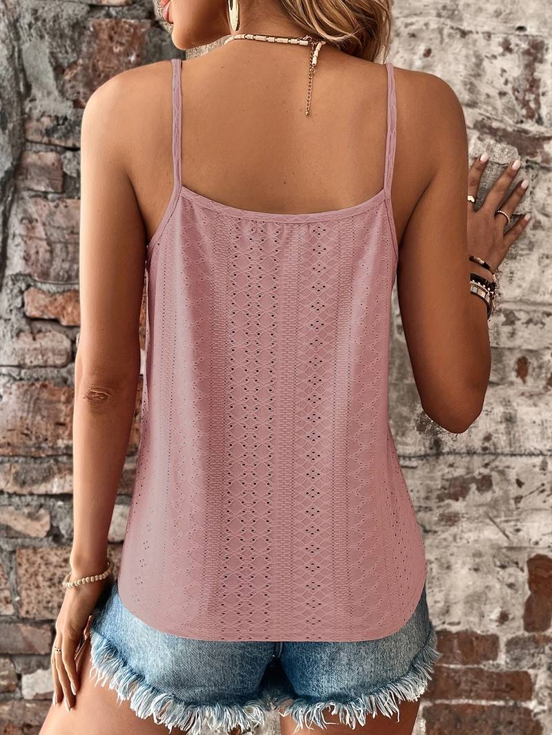 Soft v-neck cami top with delicate lace detail, ensuring comfort and elegance for daily wear.