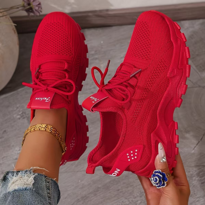Stylish women's lace-up orthopedic activewear sneakers, designed for ultimate comfort and support.