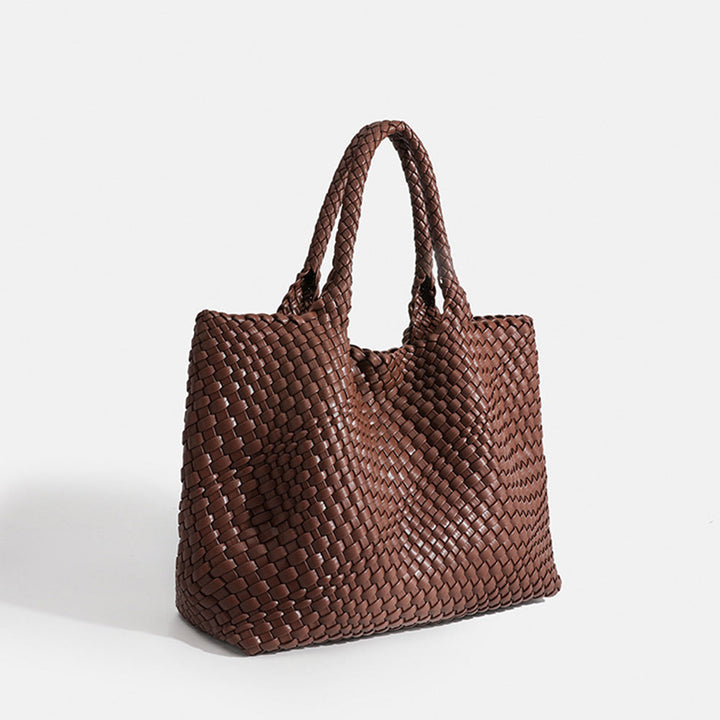Women's large woven tote bag, spacious & chic shoulder carry, perfect for daily use & travel.