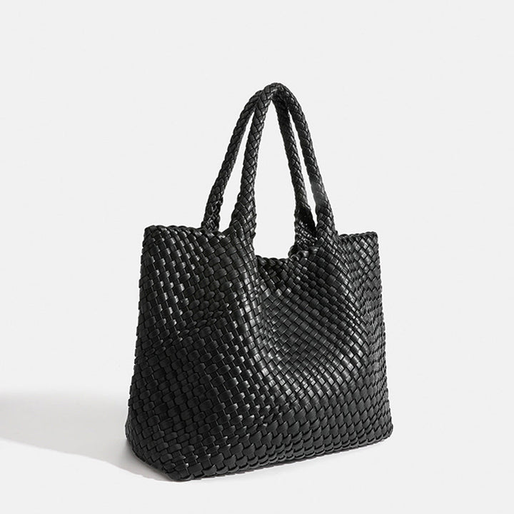 Spacious women's woven shoulder tote bag, perfect for daily fashion, work, or travel needs.