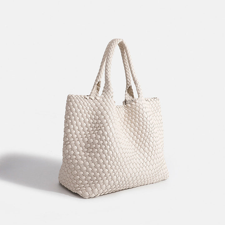 Large women's woven tote bag, incredibly spacious shoulder carry, great for travel & daily use.