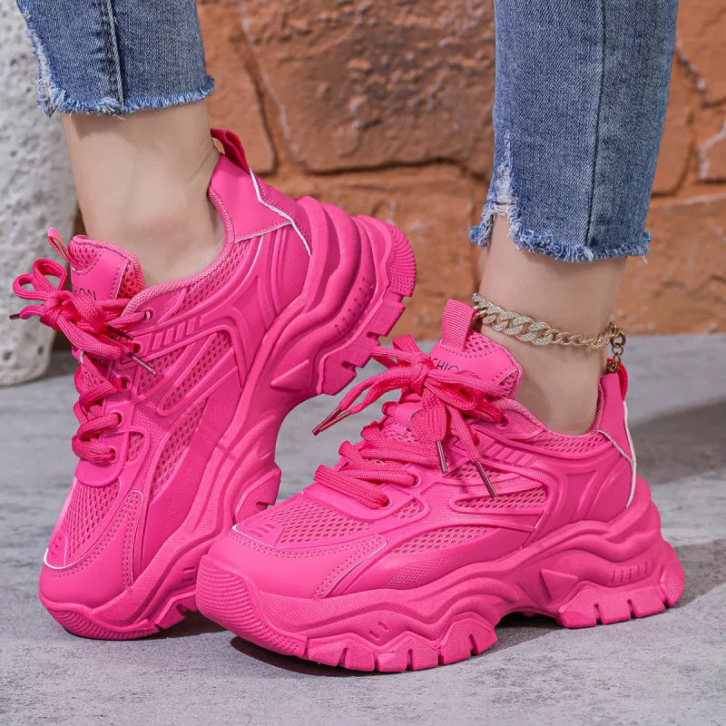Breathable women's sneakers, lightweight & stylish. Perfect lace-up casual footwear for active daily wear.