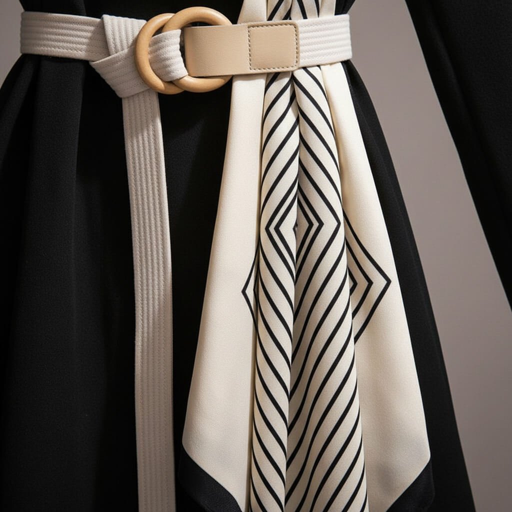Lightweight women's trench coat with a chic belt and scarf detail. Ideal versatile jacket for everyday elegance.