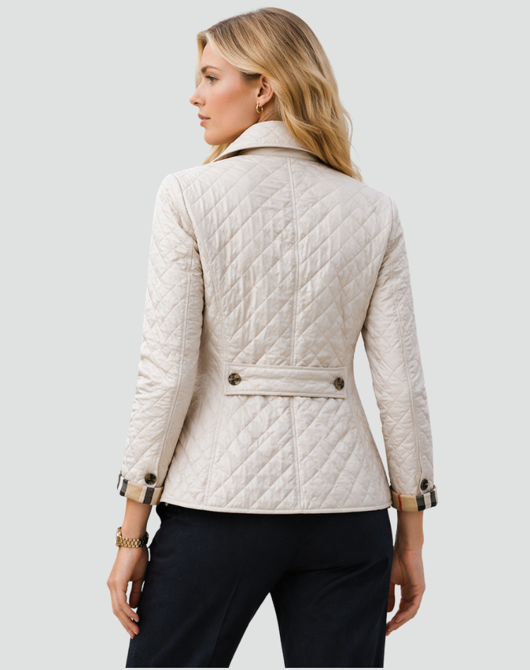 Comfortable women's lightweight quilted jacket, designed for easy movement & polished casual everyday wear.