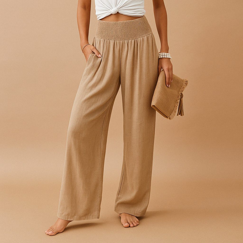 Women's lightweight summer trousers with a breathable loose fit. Perfect casual pants for warm weather comfort.