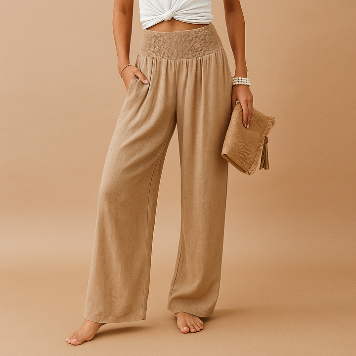 Women's lightweight summer trousers with a breathable loose fit. Perfect casual pants for warm weather comfort.
