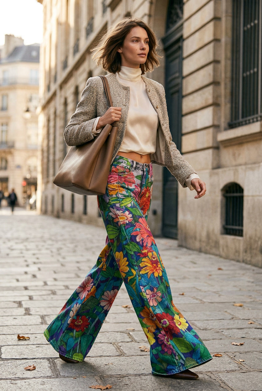 Trendy women's long fit jeans, ideal for a relaxed summer style.