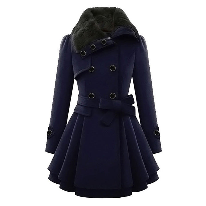 Chic women's outerwear: long tailored coat with an elegant collar. A versatile classic for everyday fashion.