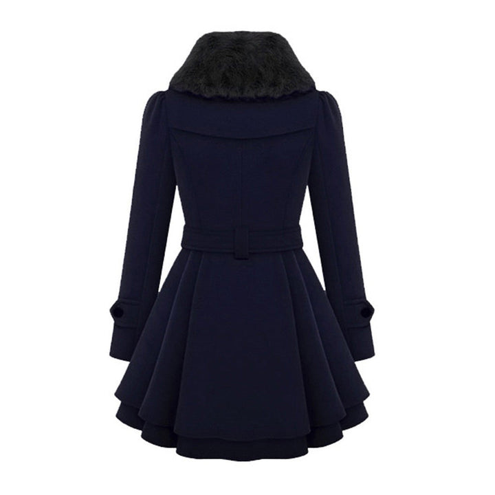 Classic women's long coat, tailored for an elegant look. Chic everyday outerwear, ideal for winter fashion.