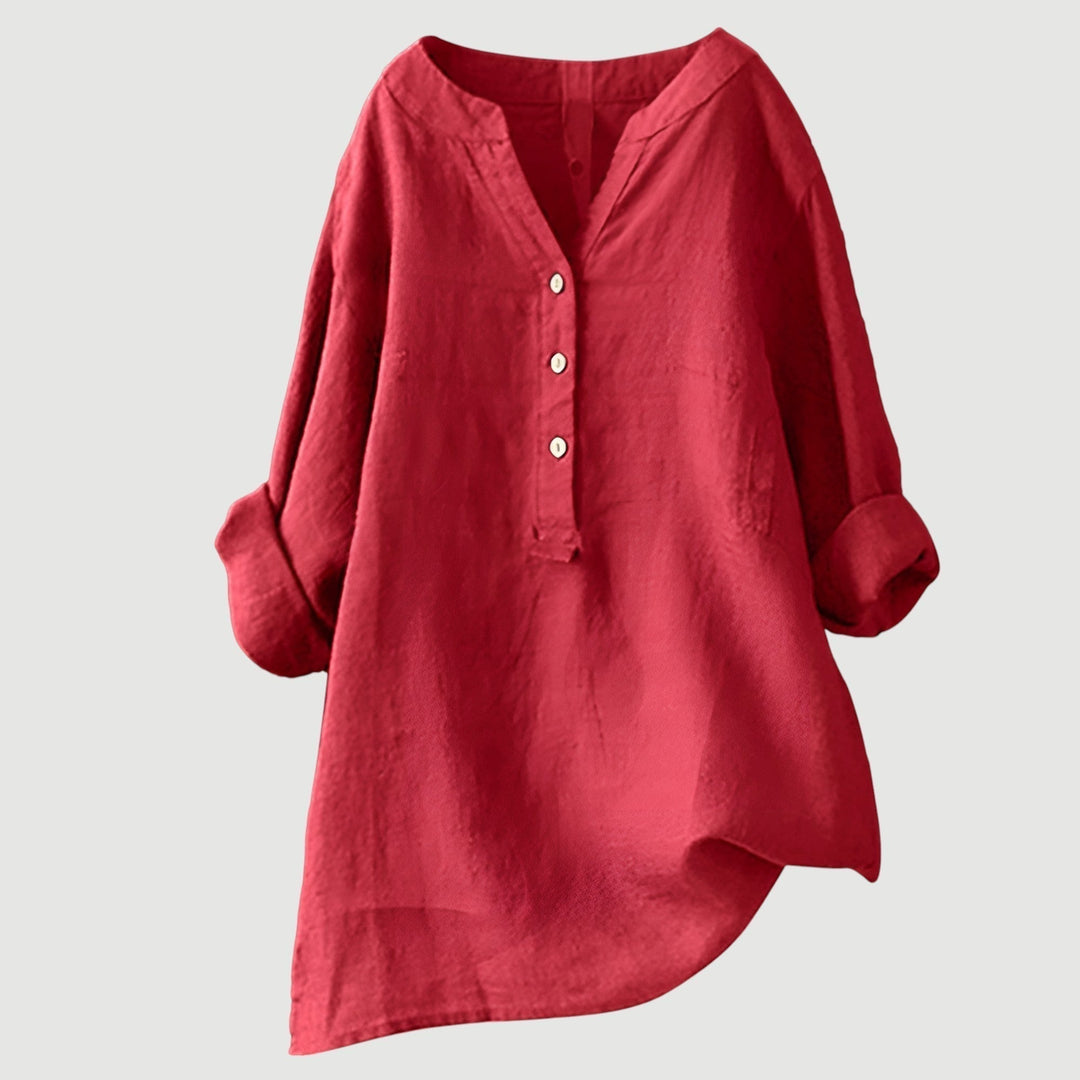Women's loose fit blouse, comfortable airy spring top for effortless style.