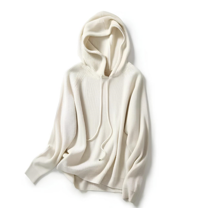 Front view of the Women's Luxe Cashmere Blend Relaxed Hoodie, full length