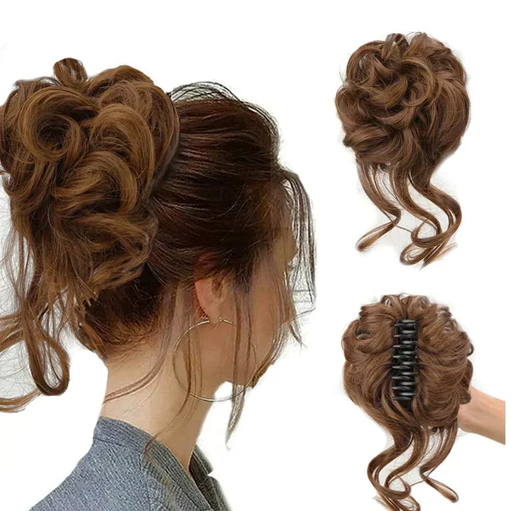 Instant updo: Women's messy curly bun hair clip for a voluminous, chic style.