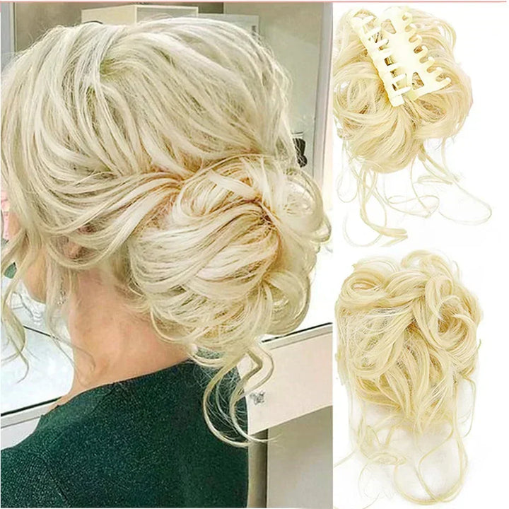 Transform your look with a curly messy bun hair clip, adds instant volume.