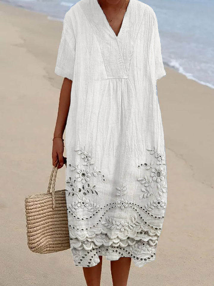 Women's Mila Midi Dress: Effortless bohemian summer dress, relaxed fit, perfect for beach vacations & warm weather.