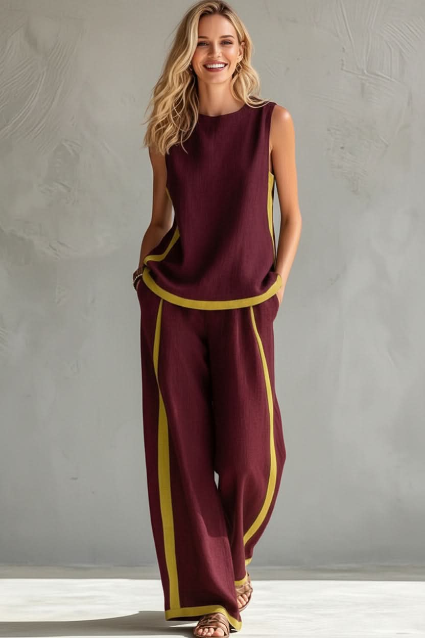 Soft, comfortable women's casual minimalist set, ideal for relaxed commute wear or versatile lounge and everyday outfits.