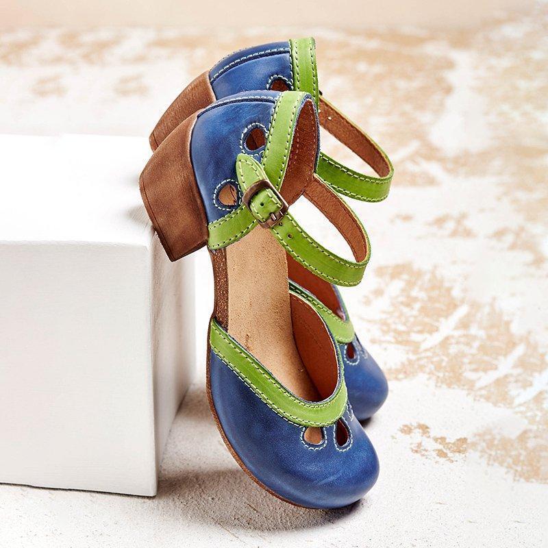 Women's open toe block heel sandals with adjustable ankle strap. Ideal for summer comfort and stylish vacation wear.