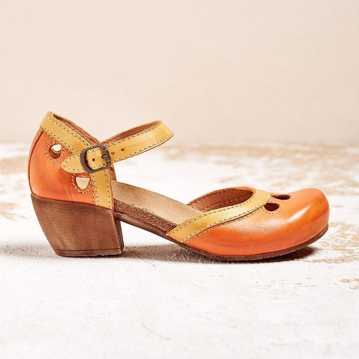 Stylish women's open toe block heel sandals featuring a secure ankle strap. Perfect for summer, vacation, and elegant casual outfits.