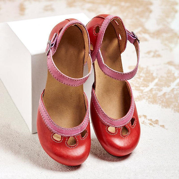 Fashionable women's open toe block heel sandals with a comfortable ankle strap. Essential summer shoes for stylish, relaxed looks.