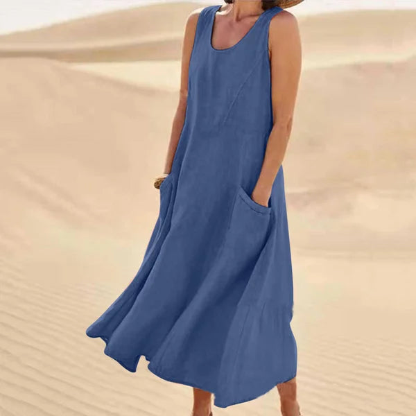 Orielle women's casual dress, a versatile midi with a classic design for comfortable everyday spring/summer style.
