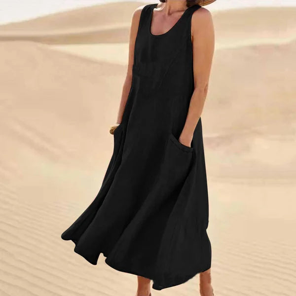 Stylish Orielle women's everyday dress, classic midi cut for versatile spring and summer casual comfort.