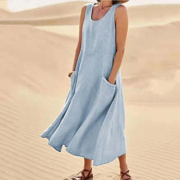 Classic Orielle women's midi dress, perfect for versatile everyday wear. Simple, comfortable casual fashion.
