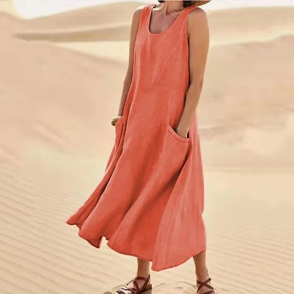 Versatile women's Orielle dress, a classic everyday midi for comfortable spring and summer casual style.