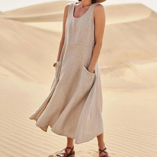 Classic women's Orielle everyday dress, simple midi design offering versatile comfort for spring & summer fashion.