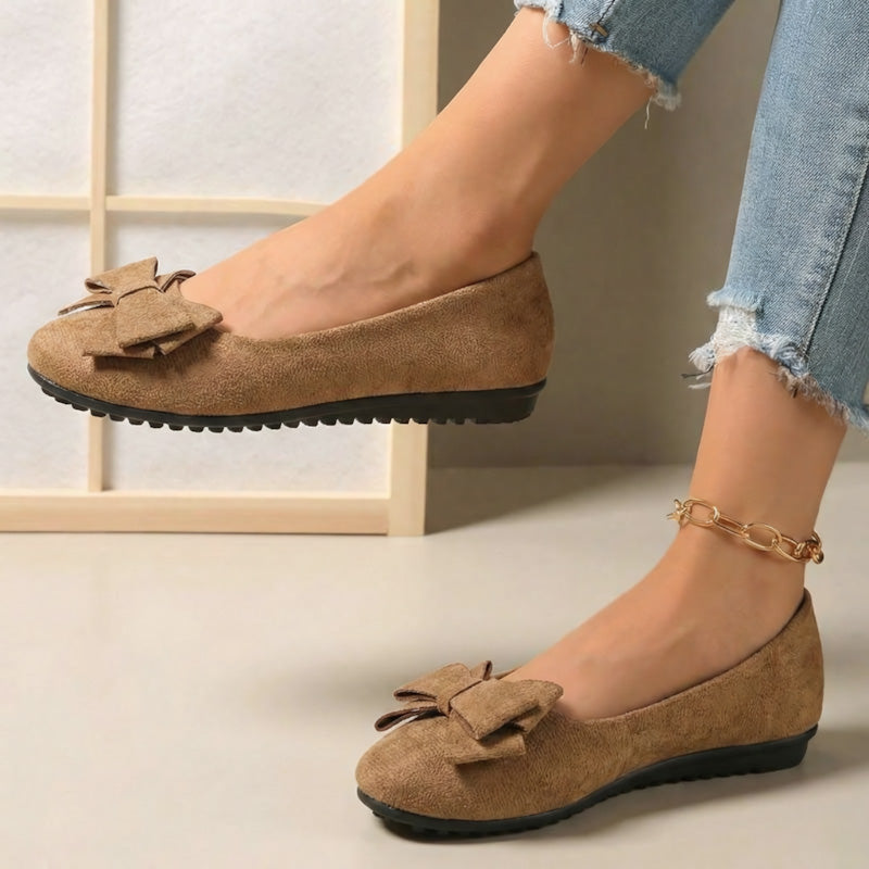 Comfortable orthopaedic wide fit ballet flats for women, ideal for foot support.