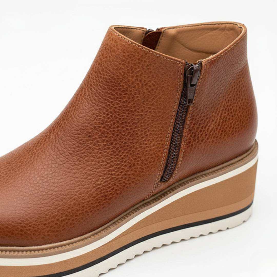Stylish women's ankle boots with a comfortable wedge heel, perfect for fall & winter fashion, easy to wear.