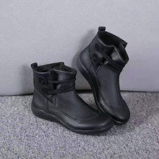 Comfortable women's ankle boots, orthopedic design with chic button detail. Perfect for casual wear & easy fashion.