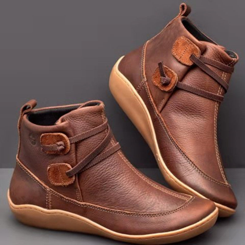Women's orthopedic ankle boots, button detail & wide toe box. Comfortable, casual fashion footwear for everyday wear.