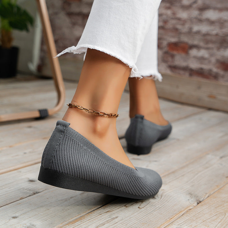 Supportive orthopedic slip-on flats for women, elegant design for easy, comfortable daily wear.