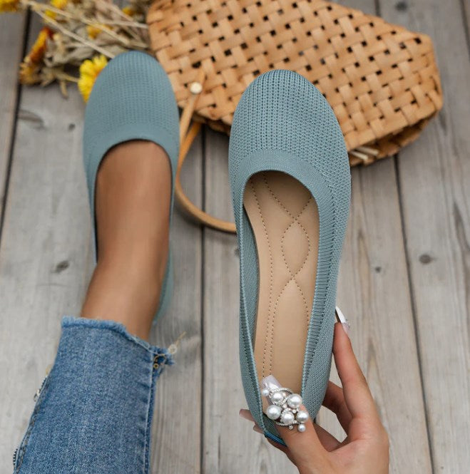 Women's orthopedic comfort ballet flats. Slip-on design for easy all-day wear & casual style with foot support.