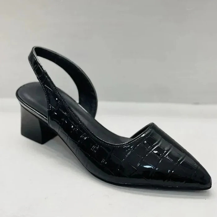 Women's supportive orthopedic pumps, black, offering all-day comfort & foot support for work, dress, and versatile fashion.