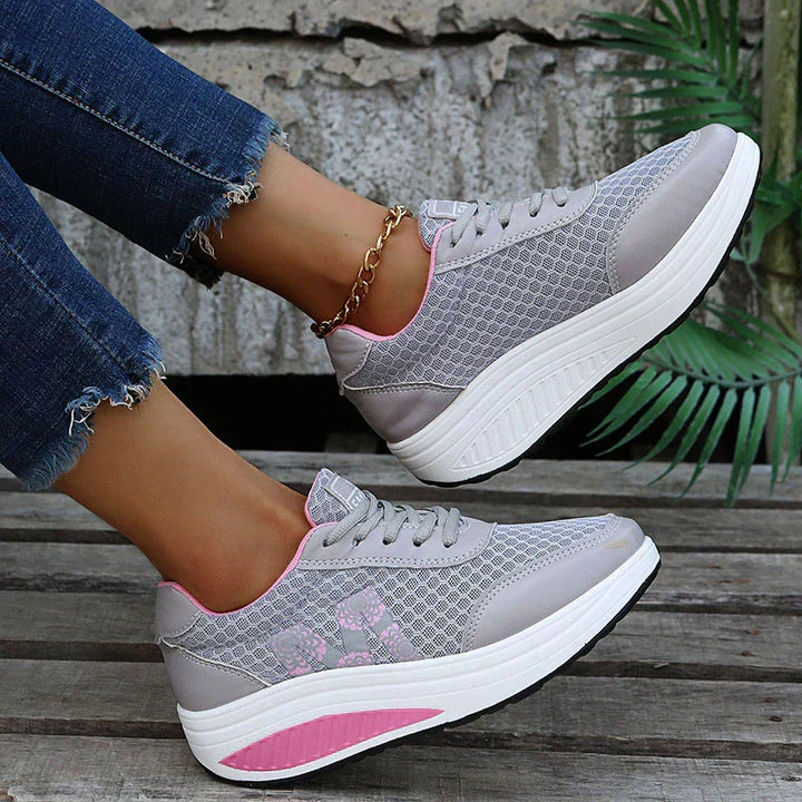 Healthy footwear: Women's orthopedic corrective walking sneakers. Breathable, cushioned for support & comfort.